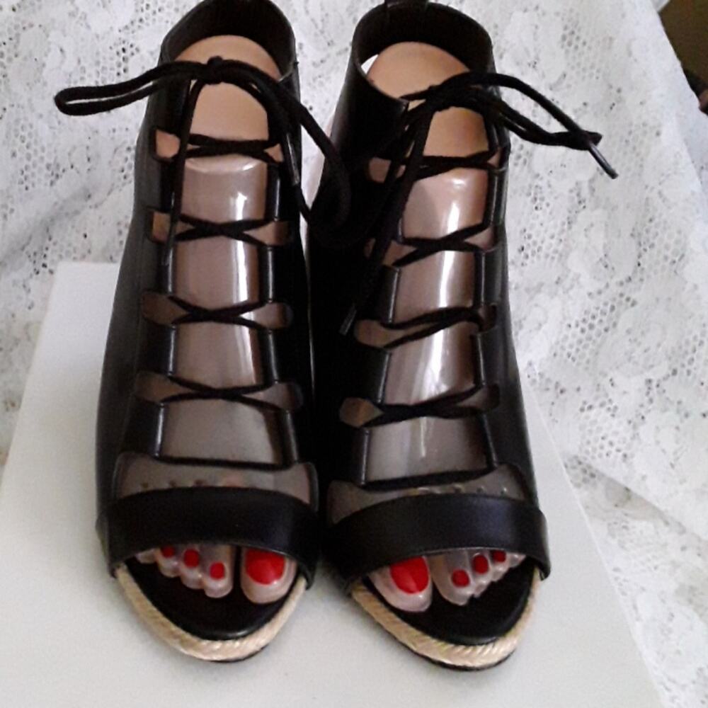 Pierre Hardy Sz 38EU Genuine Leather Gladiator Booties Wedge Shoes Booties - Picture 2 of 11